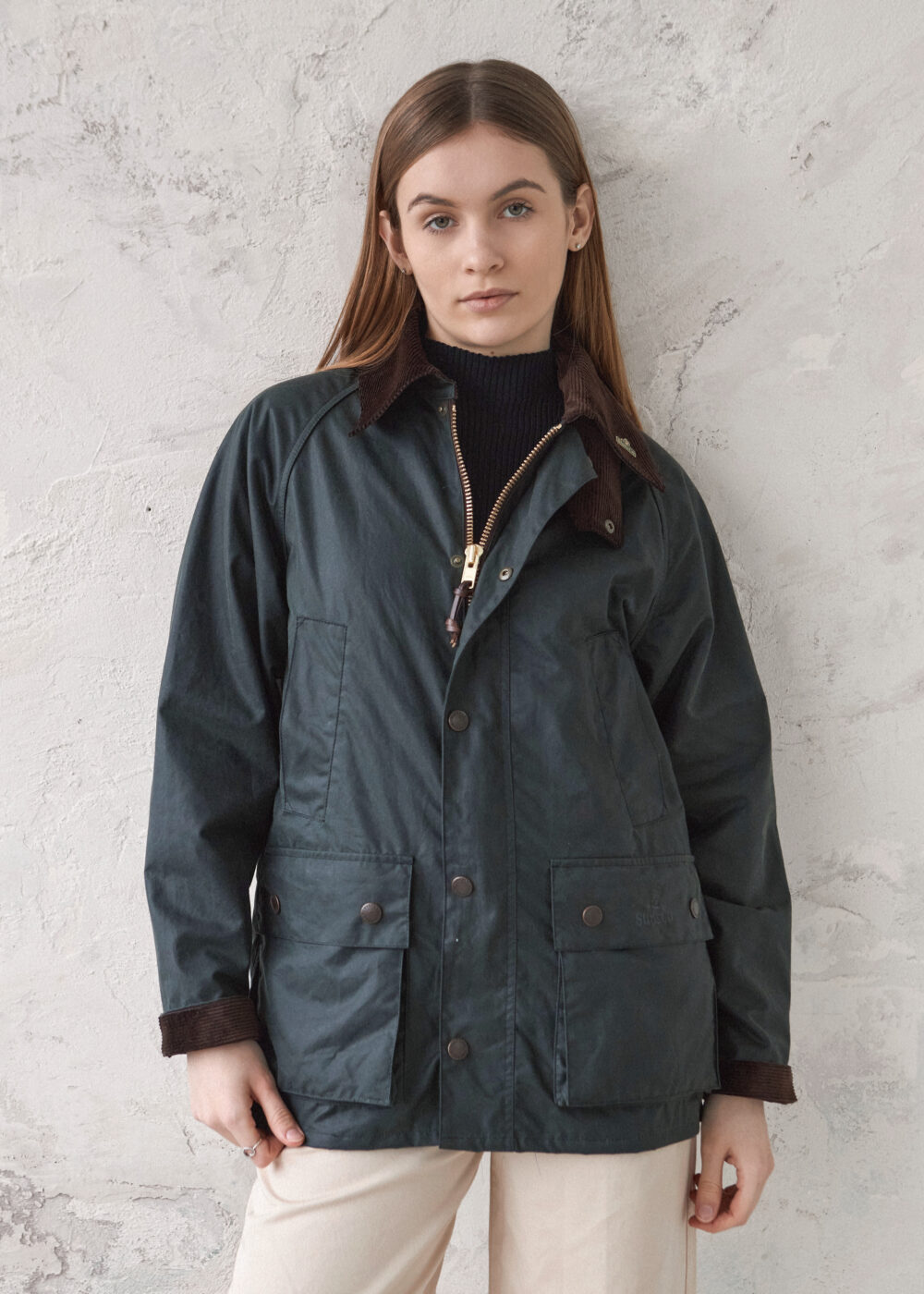 Barn Yağlı Ceket Sage Green Yeşil  / Barn Wax Jacket Sage Green