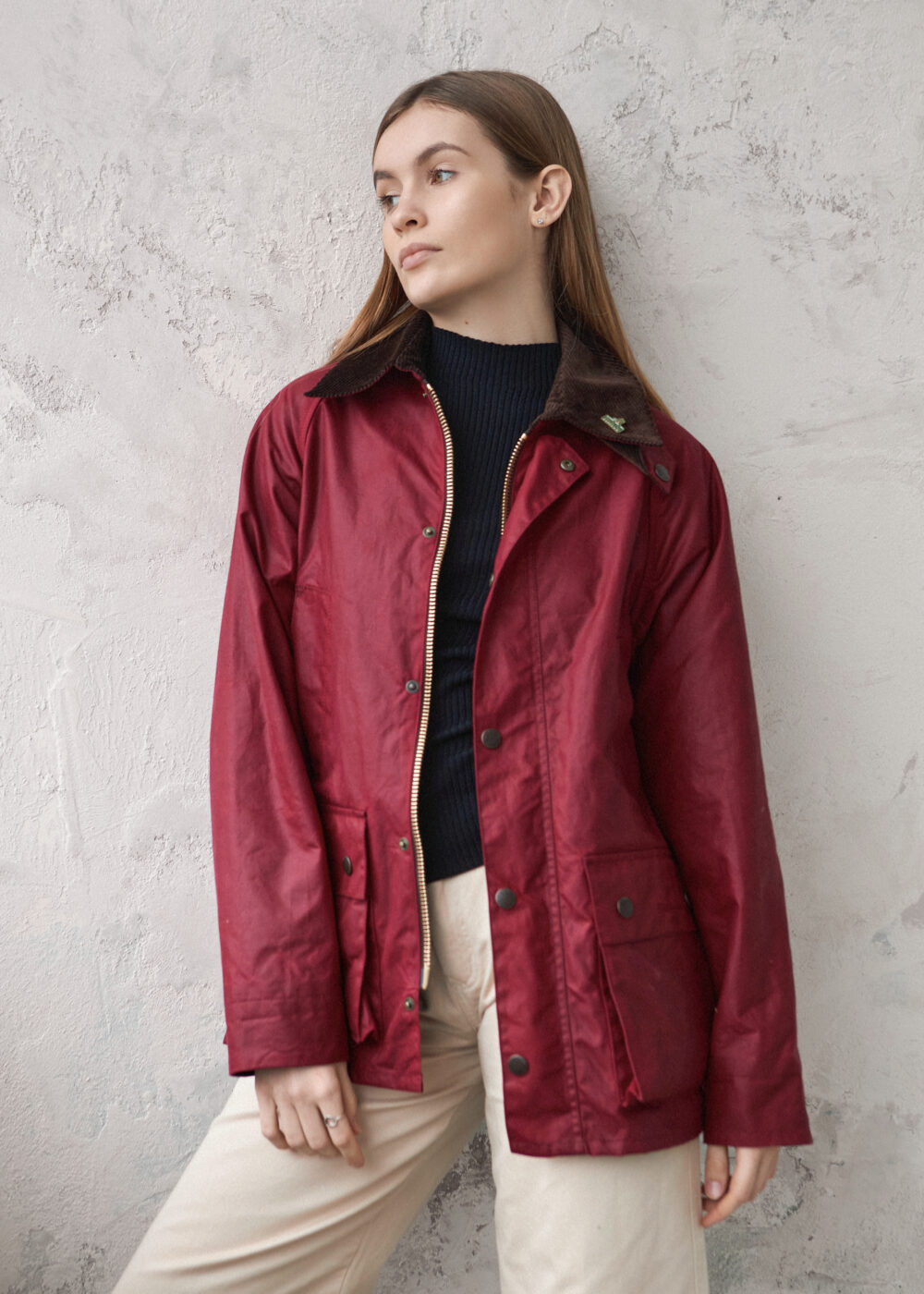 Barn Yağlı Ceket Kırmızı / Barn Wax Jacket Perfect Red