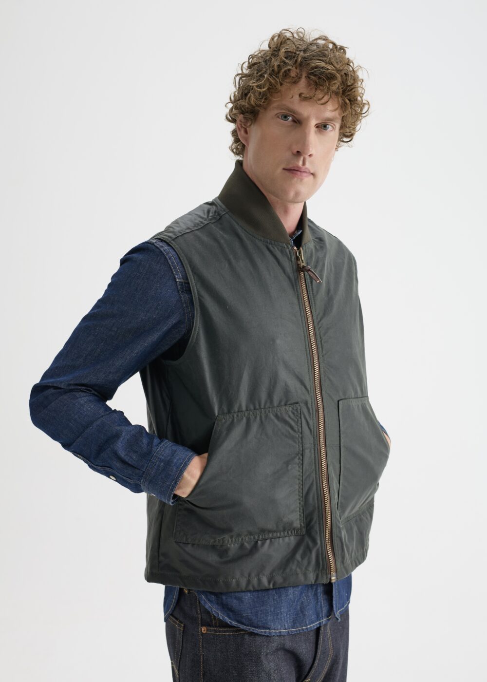 Work  Wax Vest Olive Green (Yeşil) / Work  Wax Vest Olive Green